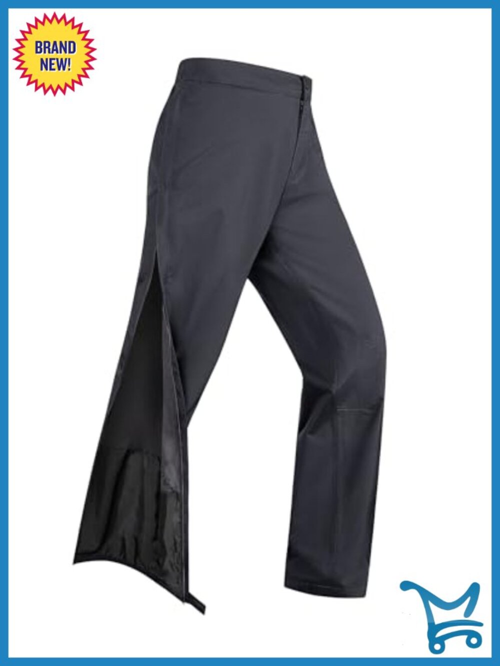 Women's Side Zip Rain Pants Lightweight Nylon Waterproof Over Pants